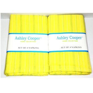Ashley Cooper Home Collection 2 New Packages Linen Napkins Yellow Table Decor